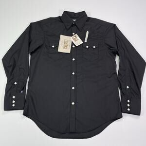 Rockmount Ranch Wear Men's Black Pearl Snap Western Shirt Size Medium NWT